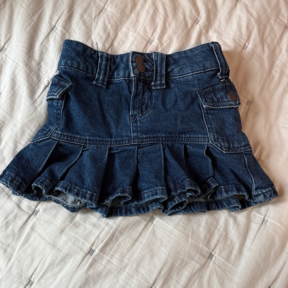 GAP Kids Girls Pleated Denim Mini Skirt Size 5 Years